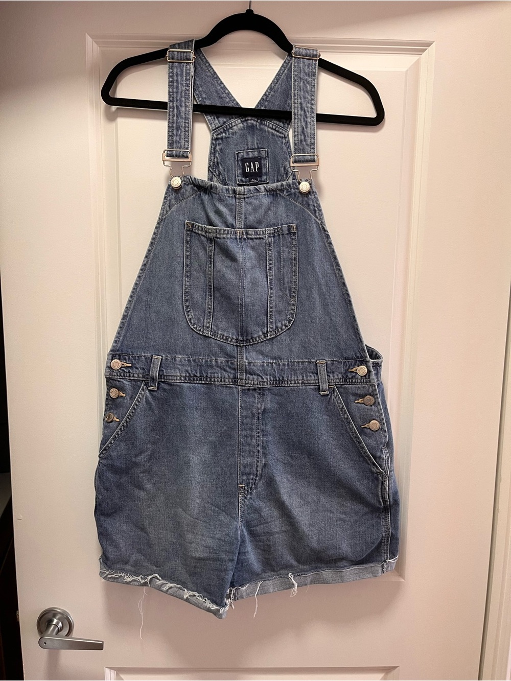 GAP Women's Light Blue Denim Short Overalls